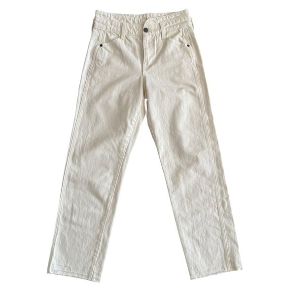 VERONICA BEARD Women's Sz 24 Blake Classic High Rise Straight Jeans in Ecru - Picture 2 of 10